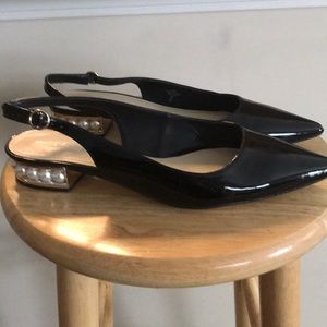 Marc Fisher patent leather sling back flats